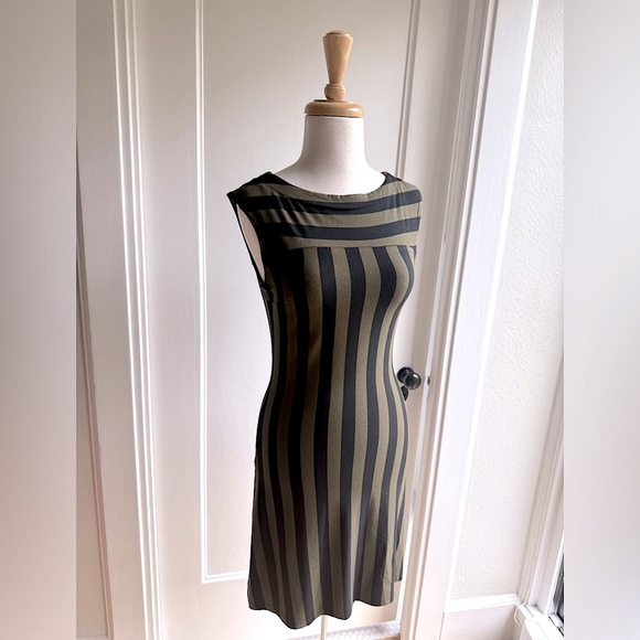 RARE Nooworks Vertical Stripe Sleeveless Jersey Dress - Picture 4 of 7